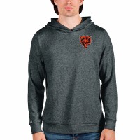 Chicago Bears Men's Antigua Heathered Charcoal Bear Head Absolute Pullover Hoodie