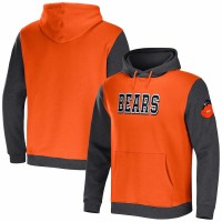 Chicago Bears Men's NFL x Darius Rucker Collection by Fanatics Orange/Heather Charcoal Colorblock Pullover Hoodie