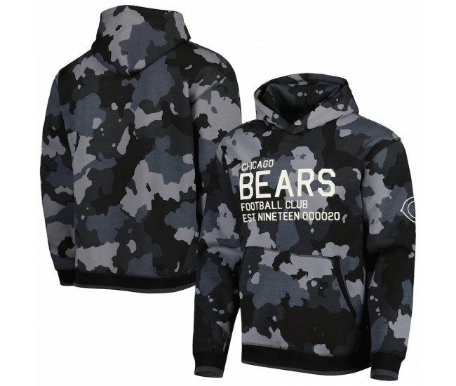 Chicago Bears Men's The Wild Collective Black Camo Pullover Hoodie