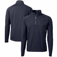 Chicago Bears Men's Cutter & Buck Navy Adapt Eco Knit Hybrid Recycled Quarter-Zip Pullover Top