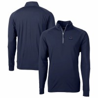Chicago Bears Men's Cutter & Buck Navy Team Adapt Eco Knit Hybrid Recycled Quarter-Zip Pullover Top