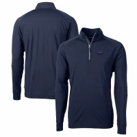 Chicago Bears Men's Cutter & Buck Navy Big & Tall Adapt Eco Knit Stretch Recycled Quarter-Zip Pullover Top