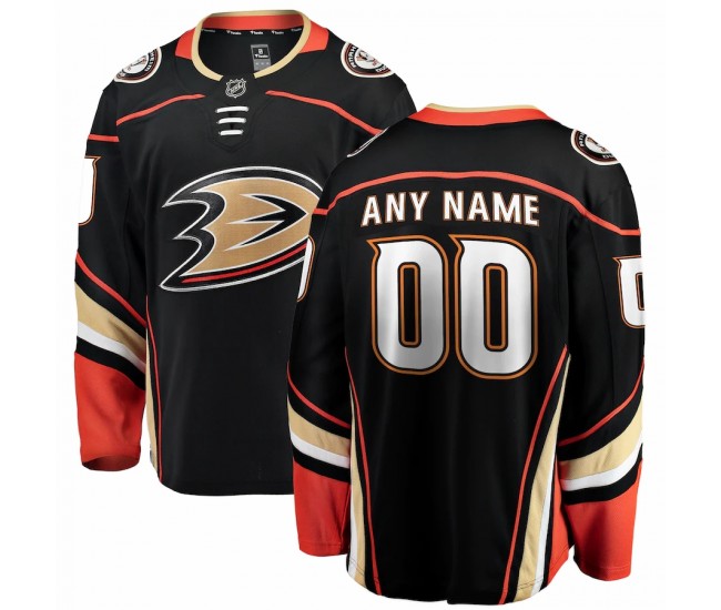 Anaheim Ducks Men's Fanatics Branded Black Home Breakaway Custom Jersey