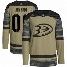 Anaheim Ducks Men's adidas Camo Military Appreciation Team Authentic Custom Practice Jersey