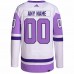 Anaheim Ducks Men's adidas White/Purple Hockey Fights Cancer Primegreen Authentic Custom Jersey