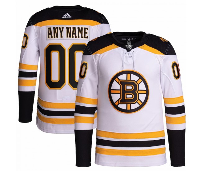 Boston Bruins Men's adidas White Away Primegreen Authentic Pro Custom Jersey