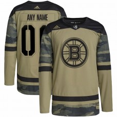 Boston Bruins Men's adidas Camo Military Appreciation Team Authentic Custom Practice Jersey