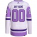 Dallas Stars Men's adidas White/Purple Hockey Fights Cancer Primegreen Authentic Custom Jersey