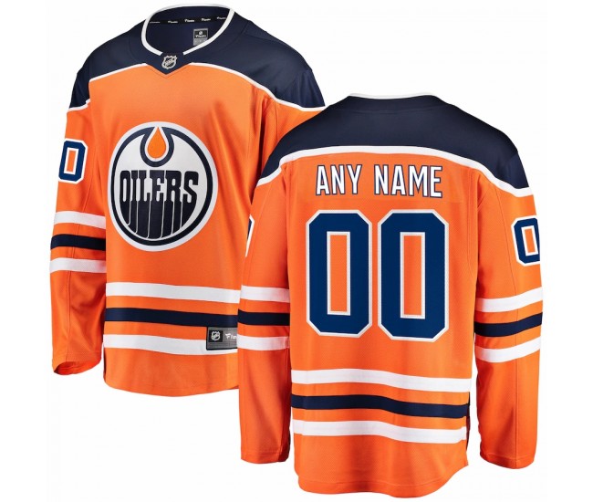 Edmonton Oilers Men's Fanatics Branded Orange Home Breakaway Custom Jersey