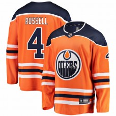 Edmonton Oilers Kris Russell Men's Fanatics Branded Orange Breakaway Player Jersey