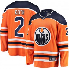 Edmonton Oilers Duncan Keith Men's Fanatics Branded Orange Breakaway Player Jersey