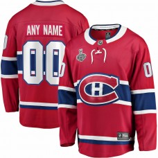 Montreal Canadiens Men's Fanatics Branded Red Home 2021 Stanley Cup Final Bound Breakaway Custom Jersey