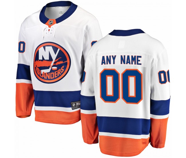 New York Islanders Men's Fanatics Branded White Away Breakaway Custom Jersey