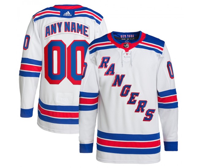New York Rangers Men's adidas White Away Primegreen Authentic Pro Custom Jersey