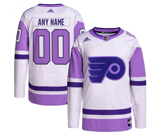Philadelphia Flyers Men's adidas White/Purple Hockey Fights Cancer Primegreen Authentic Custom Jersey