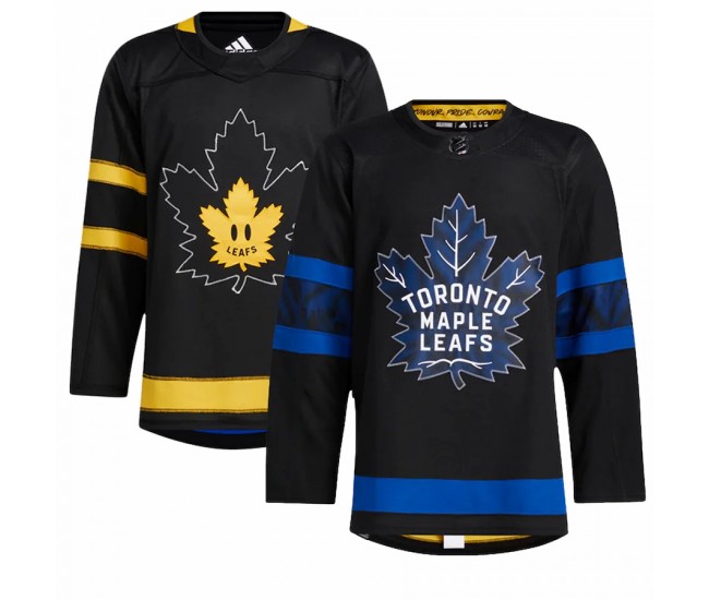 Men's adidas Black Authentic Toronto Maple Leafs x drew house Alternate Blank Jersey
