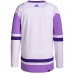 Vancouver Canucks Men's adidas White/Purple Hockey Fights Cancer Primegreen Authentic Blank Practice Jersey