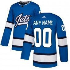 Winnipeg Jets Men's adidas Blue Alternate Authentic Custom Jersey