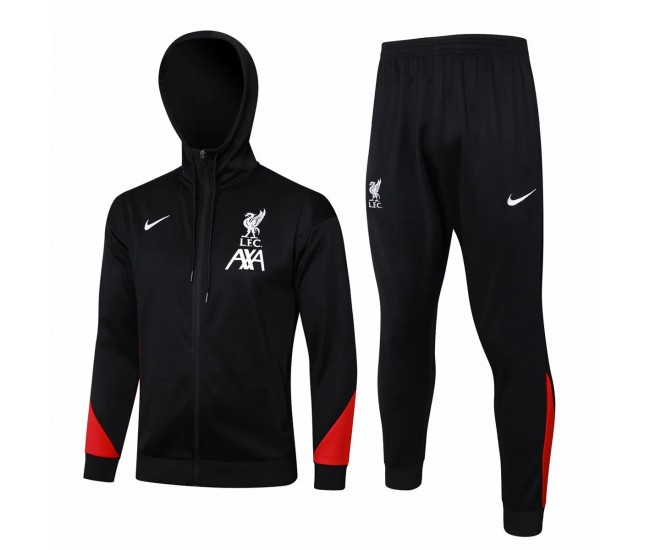 Liverpool FC Mens Black Training Hooded Presentation Football Tracksuit 24-25 Liverpool FC Mens Black Training Hooded Presentation Football Tracksuit 24-25