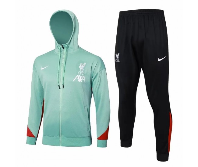 Liverpool FC Mens Green Training Hooded Presentation Football Tracksuit 24-25 Liverpool FC Mens Green Training Hooded Presentation Football Tracksuit 24-25
