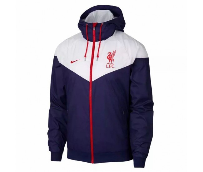 Liverpool All Weather Windrunner Jacket White Navy 2020 2021