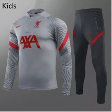 Liverpool FC Grey Training Technical Soccer Tracksuit Kids Light Grey 2020 2021