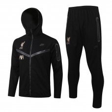 Liverpool Hoodie Presentation Tracksuit Black 2021-22