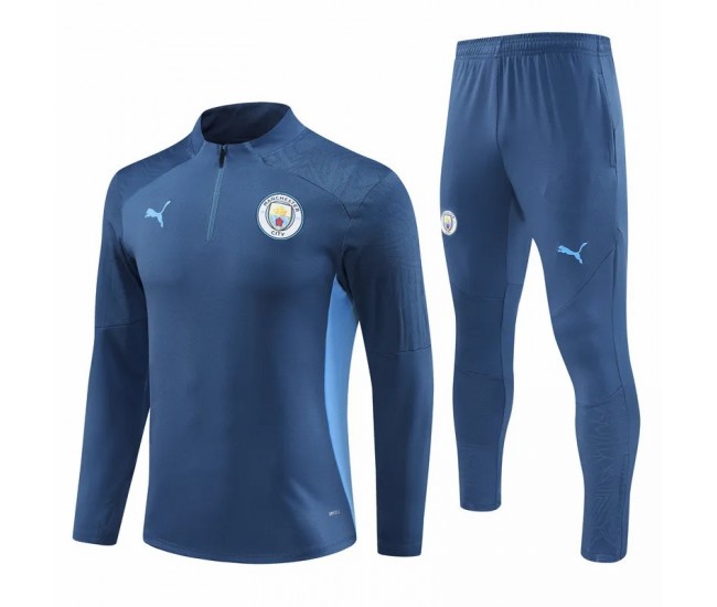 Manchester City FC Mens Navy Training Technical Football Tracksuit 24-25 Manchester City FC Mens Navy Training Technical Football Tracksuit 24-25