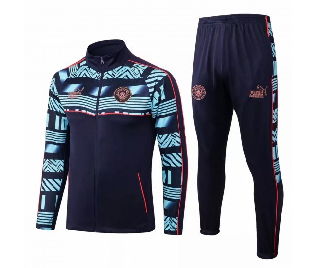 Manchester City Navy Training Presentation Football Tracksuit 2022-23 Manchester City Navy Training Presentation Football Tracksuit 2022-23