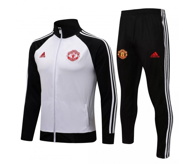 Manchester United White Training Technical Football Tracksuit 2021-22 Manchester United White Training Technical Football Tracksuit 2021-22