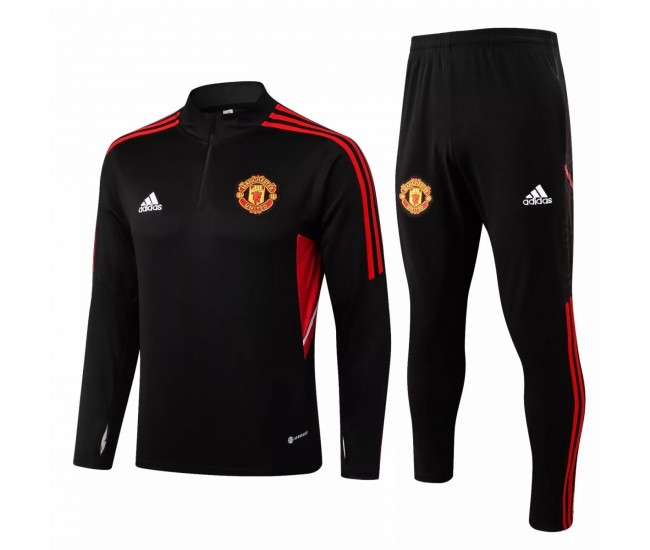 Manchester United FC Black Training Technical Football Tracksuit 2022-23 Manchester United FC Black Training Technical Football Tracksuit 2022-23