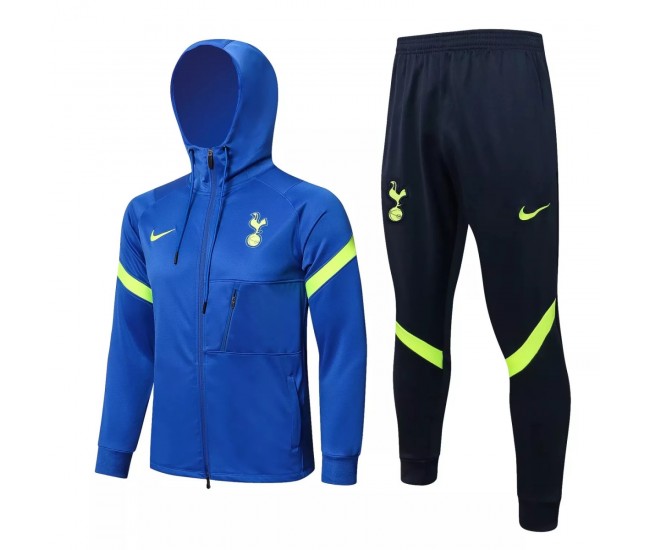 Tottenham Hotspur Blue Hooded Presentation Football Tracksuit 2021-22 Tottenham Hotspur Blue Hooded Presentation Football Tracksuit 2021-22