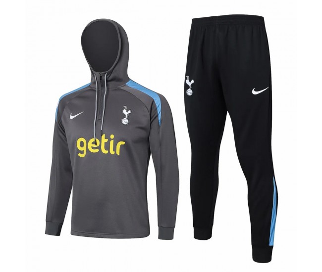 Tottenham Hotspur Mens Grey Training Hooded Technical Football Tracksuit 24-25 Tottenham Hotspur Mens Grey Training Hooded Technical Football Tracksuit 24-25