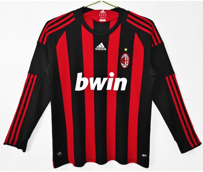 AC Milan Home Long Sleeve Retro Jersey 2008-09