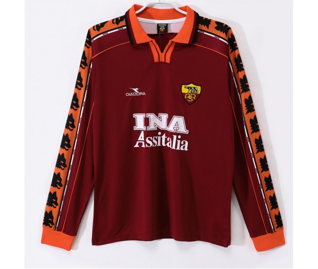 AS Roma Home Long Sleeve Retro Jersey 1998-99
