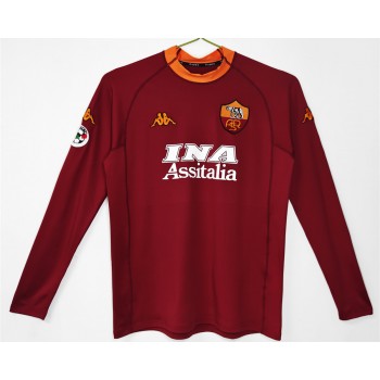 AS Roma Home Long Sleeve Retro Jersey 2001-02