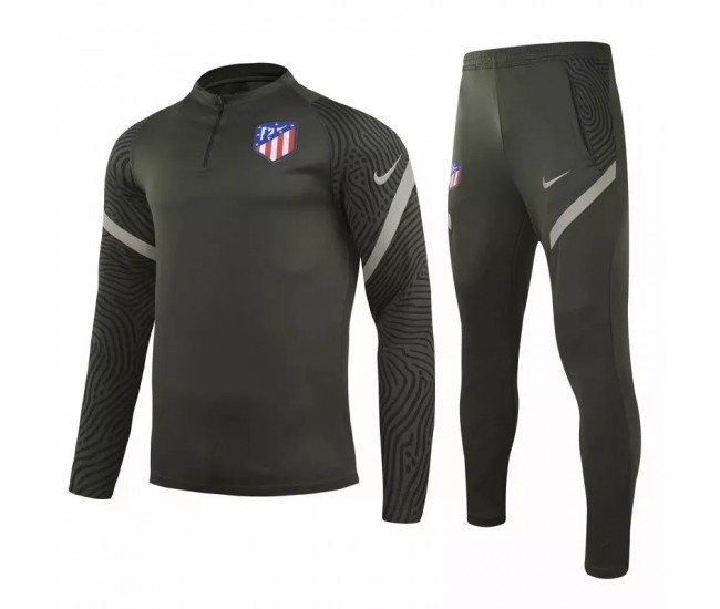 Atlético de Madrid Technical Training Soccer Tracksuit Grey 2020 2021 Atlético de Madrid Technical Training Soccer Tracksuit Grey 2020 2021