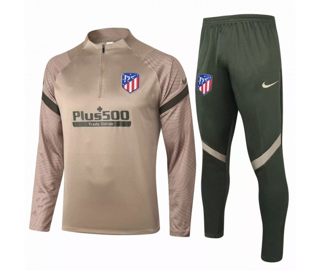 Atlético De Madrid Technical Training Soccer Tracksuit Khaki 2020 2021 Atlético De Madrid Technical Training Soccer Tracksuit Khaki 2020 2021