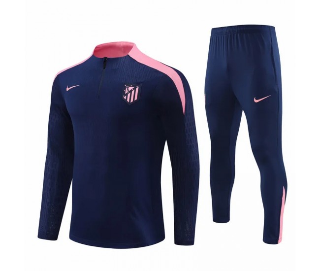 Atlético de Madrid Mens Navy Training Technical Football Tracksuit 2024-25 Atlético de Madrid Mens Navy Training Technical Football Tracksuit 2024-25