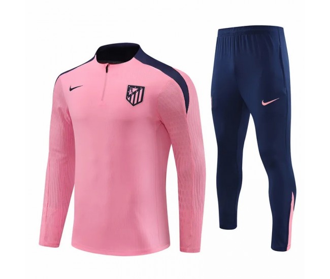 Atlético de Madrid Mens Pink Training Technical Football Tracksuit 2024-25 Atlético de Madrid Mens Pink Training Technical Football Tracksuit 2024-25