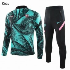 FC Barcelona Soccer Training Technical Tracksuit Green Kids 2020 2021