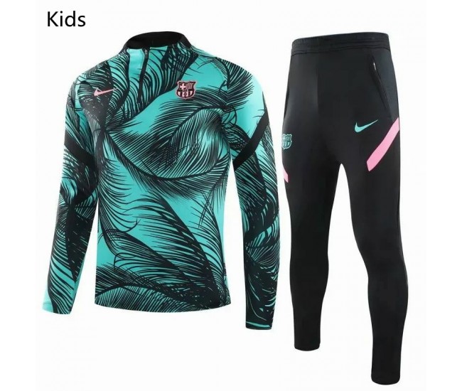 FC Barcelona Soccer Training Technical Tracksuit Green Kids 2020 2021 FC Barcelona Soccer Training Technical Tracksuit Green Kids 2020 2021