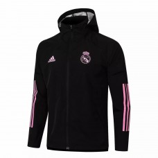 Real Madrid All Weather Windrunner Jacket Black Pink 2020 2021