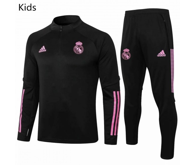 Real Madrid Training Technical Soccer Tracksuit Kids Black 2020 2021 Real Madrid Training Technical Soccer Tracksuit Kids Black 2020 2021