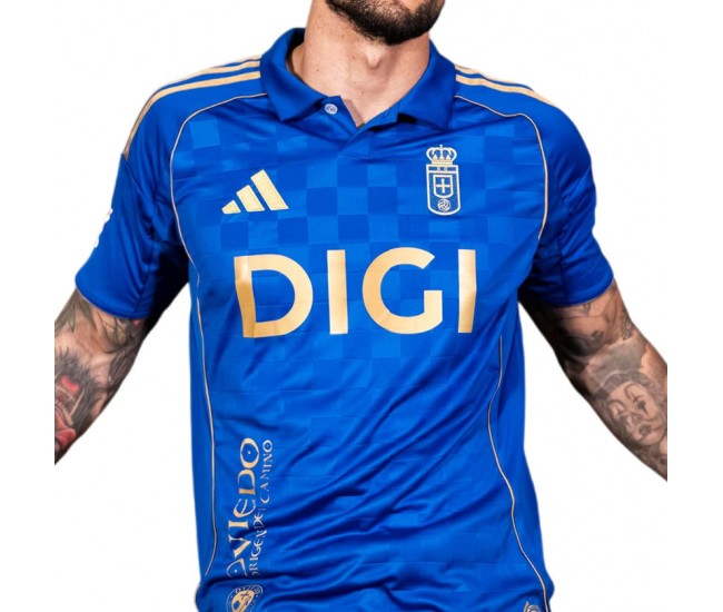 Real Oviedo Mens Centenary Home Jersey 25-26