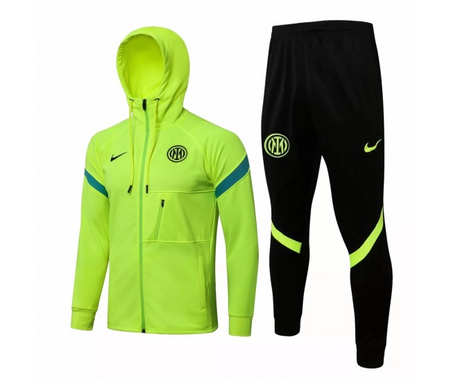 Inter Milan Green Training Hooded Presentation Football Tracksuit 2021-22 Inter Milan Green Training Hooded Presentation Football Tracksuit 2021-22