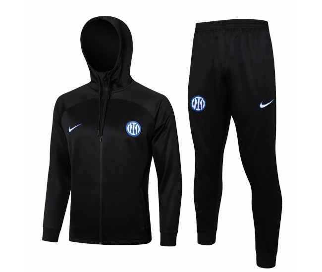 Inter Milan Mens Black Training Hooded Presentation Football Tracksuit 2024-25 Inter Milan Mens Black Training Hooded Presentation Football Tracksuit 2024-25