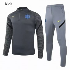 Inter Milan Soccer Training Technical Tracksuit Deep Grey Kids 2021