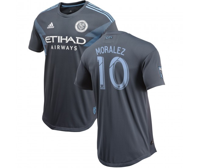 Men's New York City FC Maximiliano Moralez Gray 2018 Secondary Authentic Player Jersey