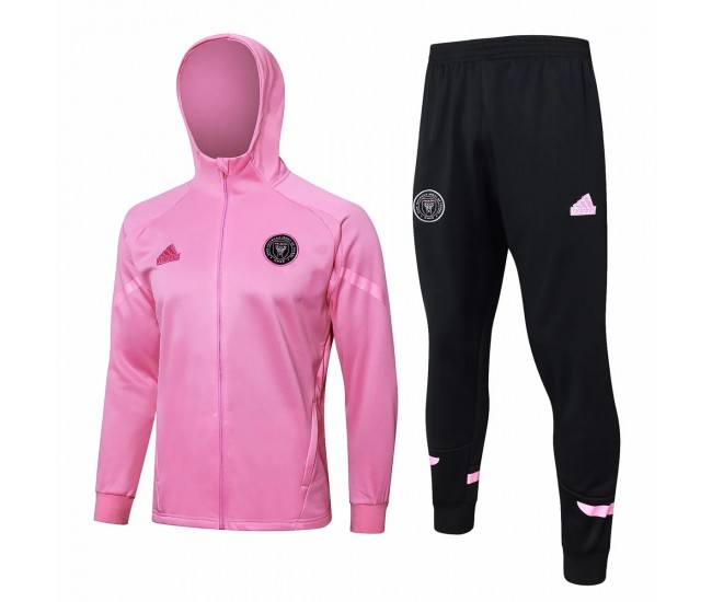 Inter Miami CF Mens Pink Training Hooded Presentation Football Tracksuit 2024-25 Inter Miami CF Mens Pink Training Hooded Presentation Football Tracksuit 2024-25